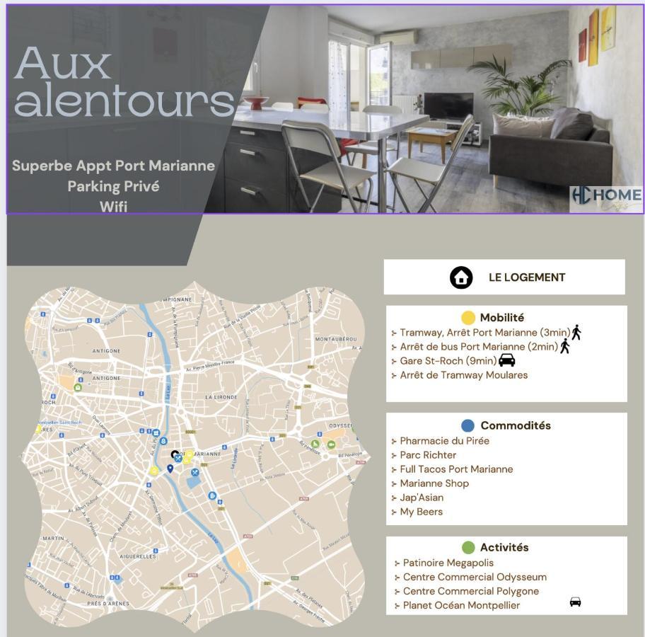 Apartamento Superbe Appt Port Marianne, Parking Prive, 4 Personnes Montpellier Exterior foto